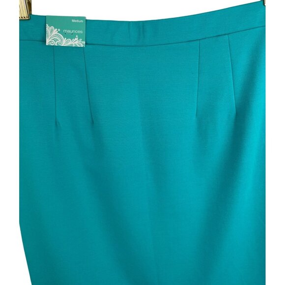 Maurices Womens Size Medium Teal Knit Pencil Skirt Elastic Waist Stretch - Picture 5 of 11
